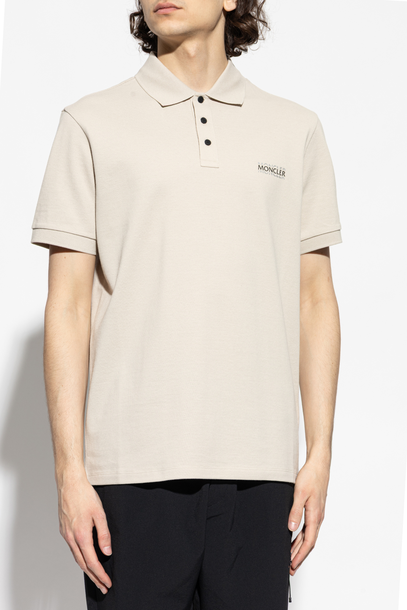Moncler Polo with printed logo | Men's | Vitkac